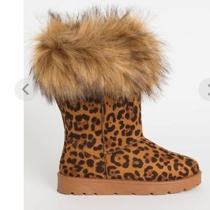 Faux animal print boots